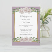 Dusty Lavender Floral Waterverf Romantic Wedding Kaart (Staand voorkant)