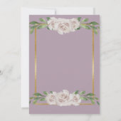 Dusty Lavender Floral Waterverf Romantic Wedding Kaart (Achterkant)