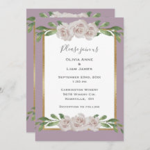 Dusty Lavender Floral Waterverf Romantic Wedding