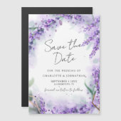 Dusty Lavender Foliage Modern Waterverf Wedding Magnetische Uitnodiging (Voorkant / Achterkant)