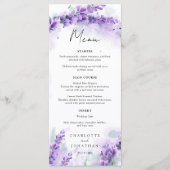Dusty Lavender Foliage Modern Waterverf Wedding Menu (Voorkant)