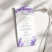 Dusty Lavender Foliage Modern Waterverf Wedding Menu