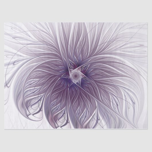 Dusty Lavender Fractal Flower Tissue Paper Tissuepapier (Voorkant)