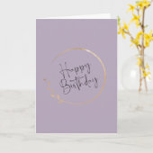 Dusty Lavender & Gold Birthday-kaart Kaart (Gele Bloem)