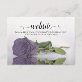 Dusty Lavender Paars Roos Elegant Wedding Website Informatiekaartje