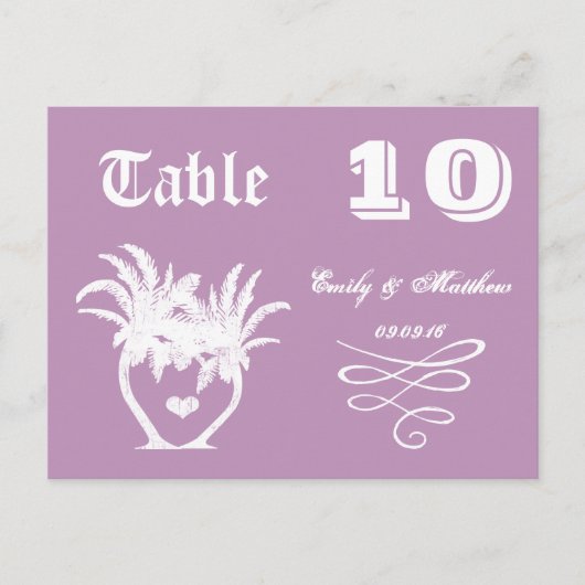 Dusty Lavender Paarse Beach Destination Wedding Briefkaart (Voorkant)