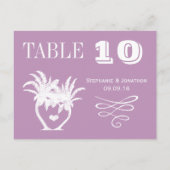 Dusty Lavender Paarse Beach Destination Wedding Briefkaart (Achterkant)