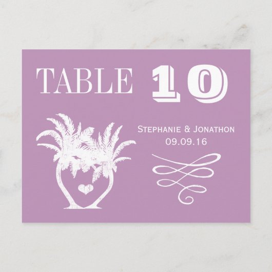 Dusty Lavender Paarse Beach Destination Wedding Briefkaart (Achterkant)