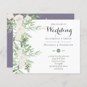 Dusty LAVENDER Sage Floral BUDGET nodigt uit (Voorkant / Achterkant)