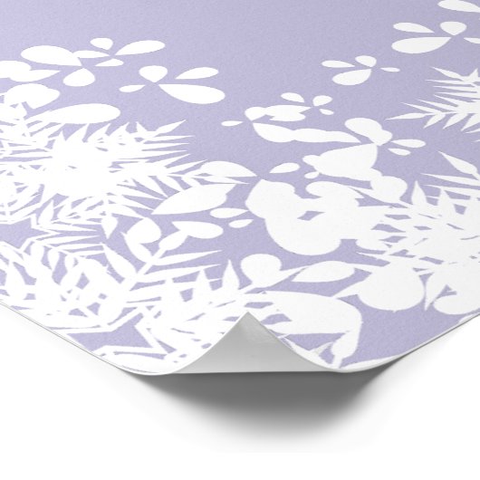 Dusty lavender snowflakes wedding welcome sign poster (Hoek)