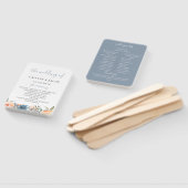 Dusty leisteen blauwe perzik botanische bruiloft p handwaaier (Niet-gemonteerd)