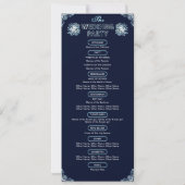Dusty Light Blue Floral Navy Boho Wedding Program (Achterkant)