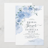 Dusty Light Blue Flowers Floral Boho Vrijgezellenf Kaart (Voorkant / Achterkant)