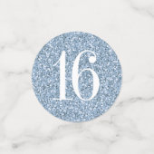 Dusty Light Blue Glitter, speciaal uitgeruste Big  Confetti (Kleine voorkant)