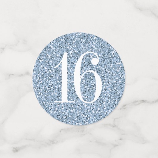 Dusty Light Blue Glitter, speciaal uitgeruste Big Confetti (Kleine voorkant)