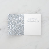 Dusty Light Blue Weddenschap  Botanisch Dank Y Bedankkaart (Binnen)