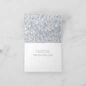 Dusty Light Blue Wedding  Botanical Bedankkaart (Binnen)