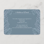 Dusty Light Blue Wedding  Botanical Enclosu Informatiekaartje (Achterkant)