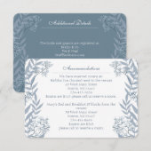 Dusty Light Blue Wedding  Botanical Enclosu Informatiekaartje (Voorkant / Achterkant)