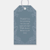 Dusty Light Blue Wedding Botanical Gift Ta Cadeaulabel (Achterkant)