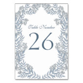 Dusty Light Blue Wedding Botanical Kaart (Achterkant)