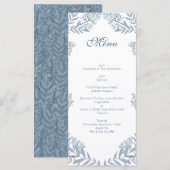 Dusty Light Blue Wedding  Botanical Menu (Voorkant / Achterkant)
