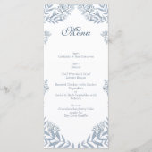 Dusty Light Blue Wedding Botanical Menu (Voorkant)