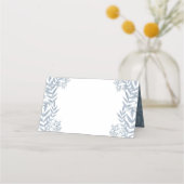 Dusty Light Blue Wedding Botanical Plaatskaartje (Voorkant)