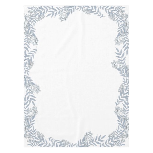 Dusty Light Blue Wedding  Botanical Tafelkleed (Voorkant)