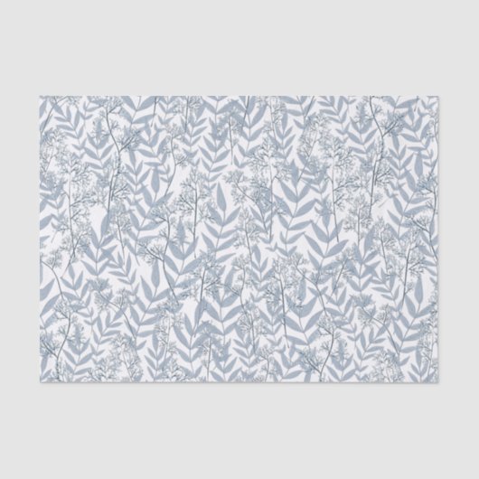 Dusty Light Blue Wedding Botanical Tissuepapier (Voorkant)