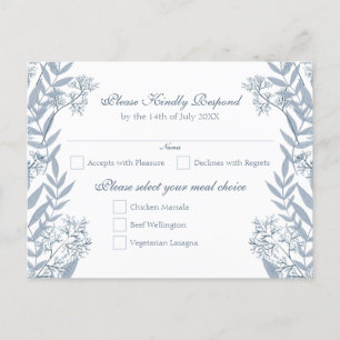 Dusty Light Blue Wedding  Briefkaart RSVP