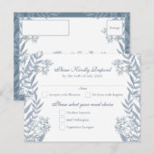 Dusty Light Blue Wedding  Briefkaart RSVP (Voorkant / Achterkant)