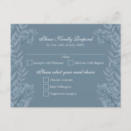 Dusty Light Blue Wedding  Briefkaart RSVP