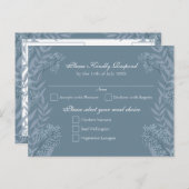 Dusty Light Blue Wedding Briefkaart RSVP (Voorkant / Achterkant)