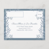 Dusty Light Blue Wedding Briefkaart RSVP (Achterkant)