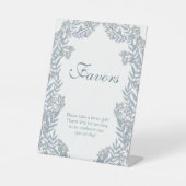 Dusty Light Blue Wedding  Favors Reclamebord Met Voetstuk (Voorkant)