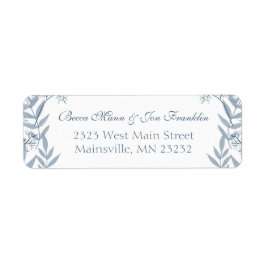 Dusty Light Blue Wedding  Return Address Etiket