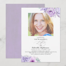 Dusty Light Purple Flowers Elegant Funeral Photo