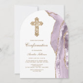 Dusty Lila Agaat Confirmation Kaart (Voorkant)