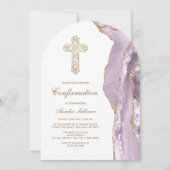 Dusty Lila Agaat Confirmation Kaart (Voorkant)
