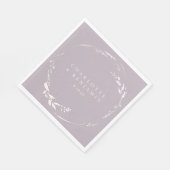 Dusty Lila Floral Wreath Monogram op maat Servet (Hoek)