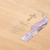 Dusty Lilac Agate Baptism Acryl Uitnodigingen (Laagn)