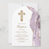 Dusty Lilac Agate Baptism Kaart (Voorkant)