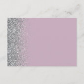 Dusty Lilac Silver Glitter Wedding Reception Informatiekaartje (Achterkant)