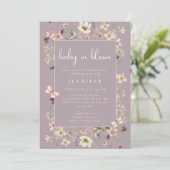 Dusty Mauve Baby in Bloom Wildflower Baby shower Kaart (Staand voorkant)