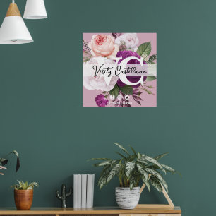 Dusty Mauve  Bloemen Persoonlijk Visitekaartje Poster
