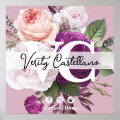 Dusty Mauve  Bloemen Persoonlijk Visitekaartje Poster (Voorkant)