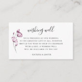 Dusty Mauve Bloemenbruiloft Wishing Well Informatiekaartje (Voorkant)