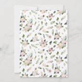 Dusty Mauve Botanical Baby shower Invitation Kaart (Achterkant)
