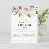 Dusty Mauve Botanical Bridal Shower Invitation Aankondiging (Staand voorkant)